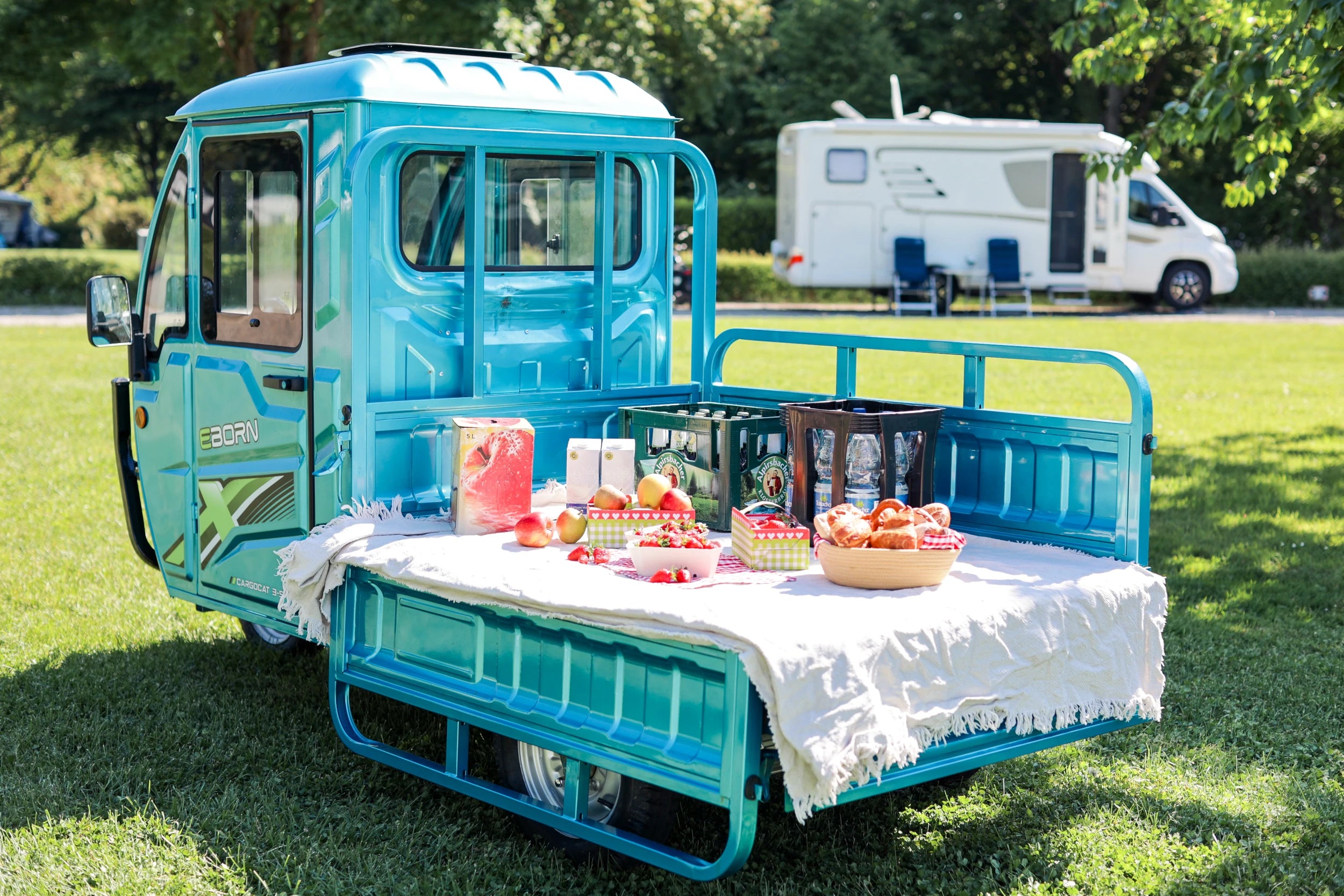 E-born_E-Lastendreirad_CargoCat_Camping_Campingplatz_Vorteile_Kompakt_Wendig_Gunstig