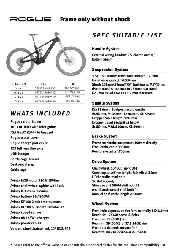 Velduro Rogue (MTB) - Frameset | powered by DJI